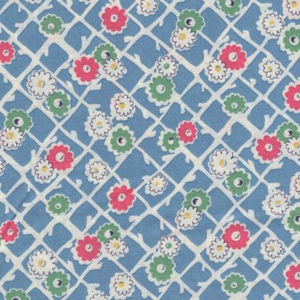 Marcus Fabrics Aunt Grace Sew Charming blauw wit ruit