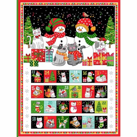 Andover Cats kerst adventskalender paneel